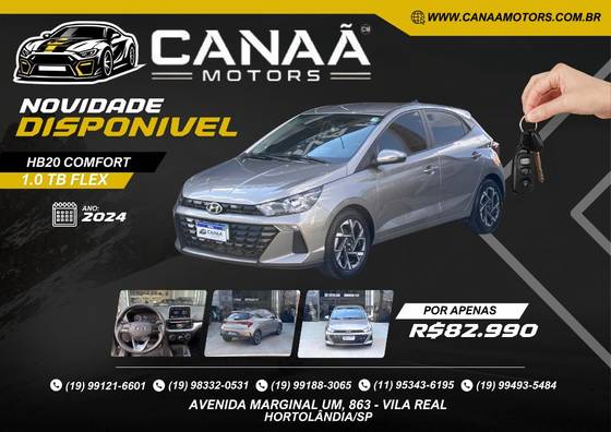 HYUNDAI HB20 1.0 TGDI FLEX COMFORT AUTOMÁTICO HYUNDAI HB20 1.0 TGDI FLEX COMFORT AUTOMÁTICO